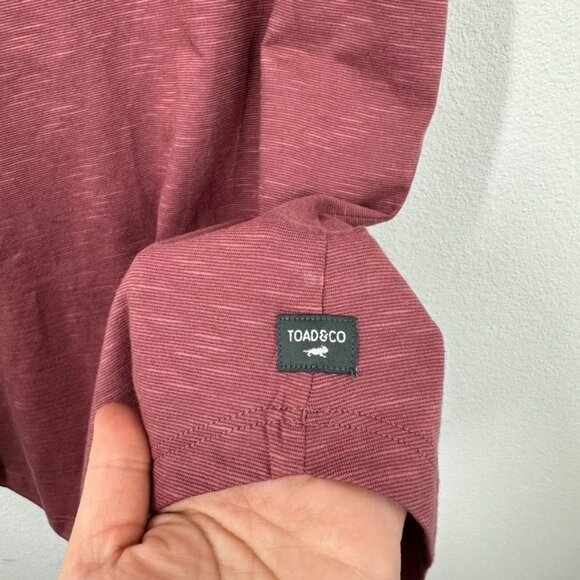 Toad&Co Maroon Red Flutter Sleeve Organic Cotton Lyocell Blend Lightweight Shirt - Picture 4 of 8